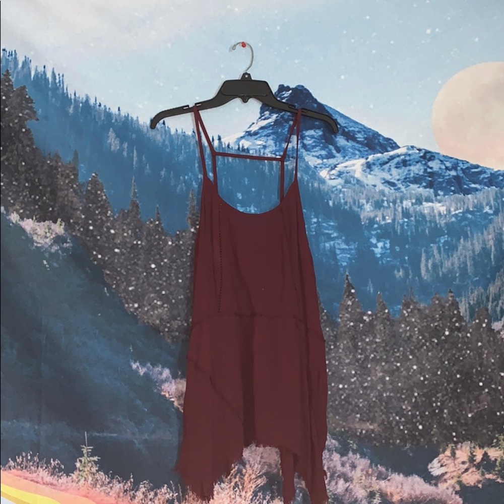 Melrose and Market // Boho Maroon Flowy Tank